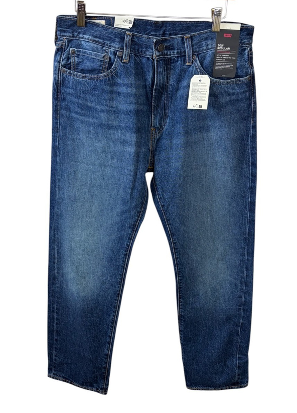 Levi's Premium NEW 505 Regular Fit Selvedge Jeans Blue 100% Cotton 2902 33 X 30